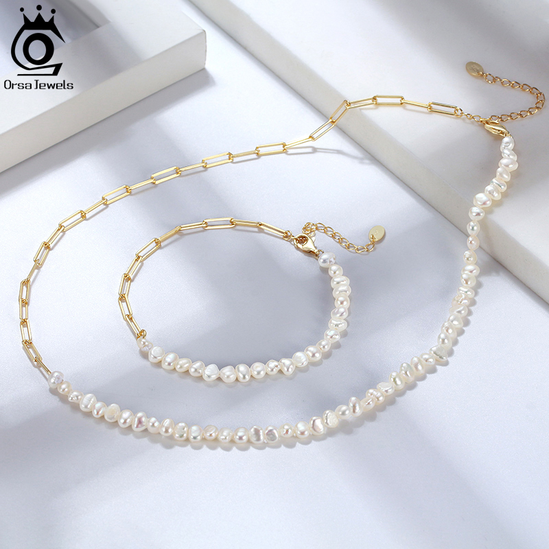 ORSA JEWELS Half Pearl Chain C - Pearl Trim Chain ulasan dan harga
