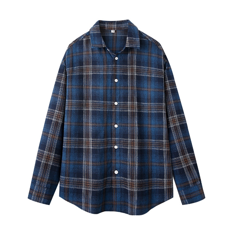 Unisex Plaid Button Down Shirt - Embellish Knit ulasan dan harga